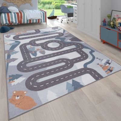 Paco Home Childrens Rug Play Rug For Childs Room With Football Design In Green Size:80x150 cm 
