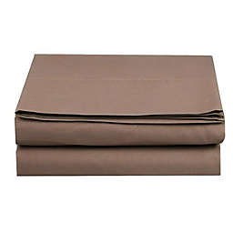 Elegant Comfort Flat Sheet 1-Piece 1500 TC in Full Size in Brown