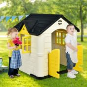 Hivago Kid's Playhouse Pretend Toy House For Boys and Girls 7 Pieces Toy Set-Yellow