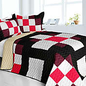 Blancho Bedding Romantic Girl 3PC Vermicelli-Quilted Patchwork Quilt Set (Full/Queen Size)
