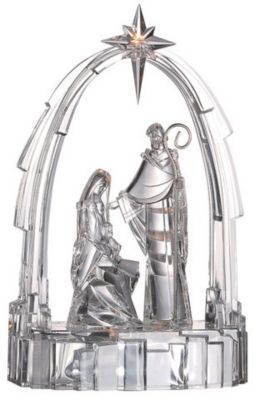 Icy Giftware Set of 4 Clear Decorative LED Lighted Religious Christmas Nativity Figurines 7.5"