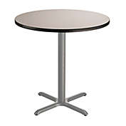 National Public Seating  Cafe Table, 36" Round, X Base, 36" Height, Particleboard Core/T-Mold, Grey Nebula Top, Grey Frame