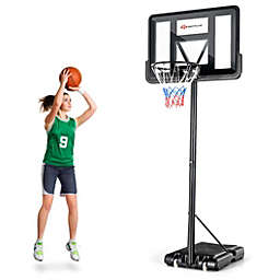 Costway-CA Adjustable Portable Basketball Hoop Stand with Shatterproof Backboard Wheels