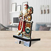 Silent Night Santa Cell Phone Stand Christmas Decor Wood Mobile Tablet Holder Charging Station Organizer