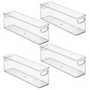 mDesign Plastic Kitchen Baby Food Storage Bin with Handle, 4 Pack - Clear