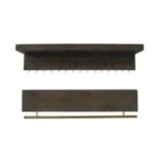 TX USA Dawson Wooden Wall Shelf with Hook - Natural