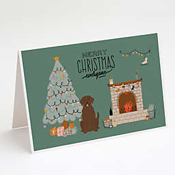 Caroline's Treasures Chocolate Labrador Christmas Everyone Greeting Cards and Envelopes Pack of 8 7 x 5