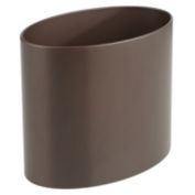 mDesign Oval Slim Metal Small Trash Can Wastebasket