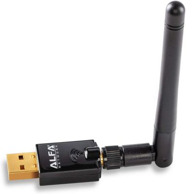 Alfa AWUS036ACS 802.11ac AC600 Wi-Fi Wireless Network Adapter - Wide-Coverage External USB Adapter w/ 2.4GHz & 5GHz Dual-Band Antenna, Compact Design & USB Dock for Windows, MacOS & Kali Linux