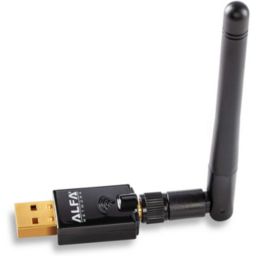 Alfa AWUS036ACS 802.11ac AC600 Wi-Fi Wireless Network Adapter - Wide-Coverage External USB Adapter w/ 2.4GHz & 5GHz Dual-Band Antenna, Compact Design & USB Dock for Windows, MacOS & Kali Linux