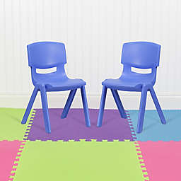 Flash Furniture 2 Pack Blue Plastic Stackable School Chair with 15.5