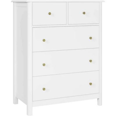 Homfa Dresser Chest with Easy Pull Handle White Finish