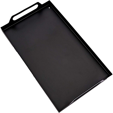 Farmlyn Creek Black Metal Serving Tray with Handles, Rustic Decor (15.75 x 9.25 x 2 in, 1 Piece). View a larger version of this product image.