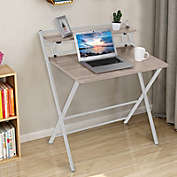 Smilegive Folding Study Desk For Small Space Home Office Desk Laptop Writing Table