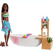 ​Barbie Fizzy Bath Doll and Playset, Brunette, with Tub, Fizzy Powder, Puppy and More, Gift for Kids 3 to 7 Years Old