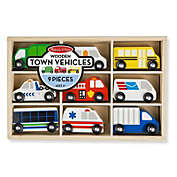 Melissa And Doug Wooden Town Vehicles Play Set