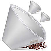 Zulay Kitchen Milk Boss Pour Over Coffee Filter - Permanent Paperless Stainless Steel Reusable Coffee Filter - (Filter #4)