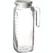 Infinity Merch Glass Jug/Pitcher with White Lid, 41-Ounce Clear