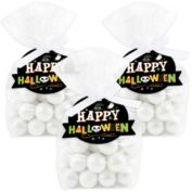 Big Dot of Happiness Jack-O&#39;-Lantern Halloween - Kids Halloween Party Clear Goodie Favor Bags - Treat Bags With Tags - Set of 12