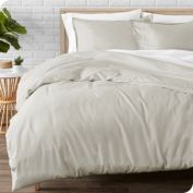 Bare Home Flannel Duvet Cover and Sham Set - 100% Cotton, Velvety Soft Heavyweight, Double Brushed Flannel (King/California King, Cream)