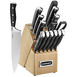 Cuisinart Triple Rivet Black 15-Piece Cutlery Set with Block
