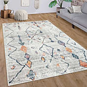 Paco Home Modern Area Rug Boho Style with colorful Diamond patterns in Cream