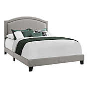 Homeroots Bed & Bath  64 5 x 85 75 x 51 5 Grey Foam Solid Wood Linen Queen Size Bed
