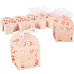 Sparkle and Bash Pink Party Favor Gift Boxes for Wedding (2.3 x 3.5 Inches, 100 Pack)