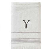 SKL Home By Saturday Knight Ltd Casual Monogram Bath Towel Y - 28X54", White
