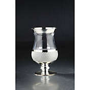 CC Home Furnishings 10" Silver and Clear Hurricane Glass Tabletop Decor
