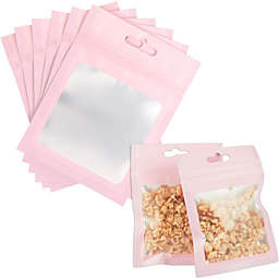 Sparkle and Bash Pink Resealable Plastic Bags, Clear Storage Bag (3.5 x 4.7 in, 120 Pack)