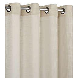 Kate Aurora 2 Pack Semi Sheer Linen Blend Grommet Top Window Curtains - 52 in. W x 84 in. L, Linen