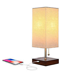 Brightech Grace LED Table Lamp - Walnut Brown