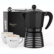 Rainbean  Espresso Maker 6 CUP Pot, Steam Italian Stovetop Coffee Makers Percolator, Aluminum