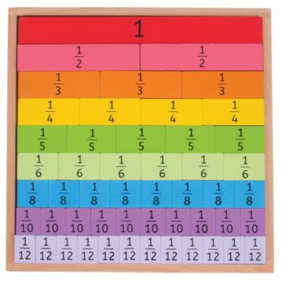 Bigjigs Toys, Wooden Fractions Tray