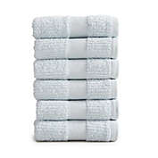 Market & Place Roda Cotton Ribbed 6-Piece Hand Towel Set in Spa Blue