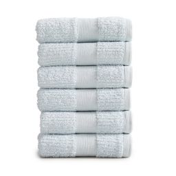 Market & Place Roda Cotton Ribbed 6-Piece Hand Towel Set in Spa Blue
