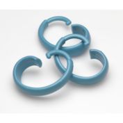 Carnation Home Fashions Hang Ease "C" Type Plastic Shower Curtain Hooks - Light Blue 3" x 3"