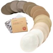 KeaBabies 14-Pack Comfy Organic Nursing Pads, Reusable Breast Pads for Breastfeeding, Washable Nipple Pads, Breastfeeding Essentials (Coffee, Large 4.8&quot;)