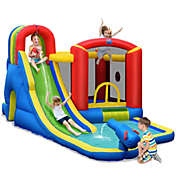 Slickblue Inflatable Kid Bounce House Slide Climbing Splash Park Pool Jumping Castle Without Blower