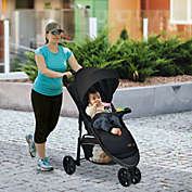 Slickblue Baby Jogging Stroller with Adjustable Canopy for Newborn-Black