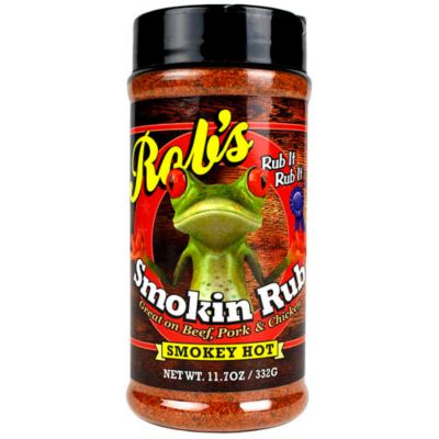 Robs Smokin Rub Smokey Hot BBQ Rub Seasoning 11.7 Oz Best on Beef Pork & Chicken