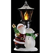 Santa and Snowman by Lamp Post Swivel Plug Night Light 7 Inch