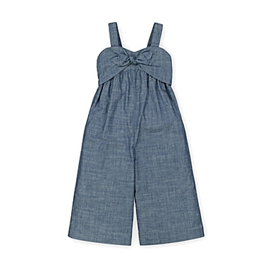 Hope & Henry Girls Bow Front Wide Leg Jumpsuit 
