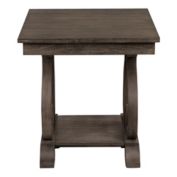 Lazzara Home Marcel 24 in. Distressed Dark Oak Rectangular Wood End Table