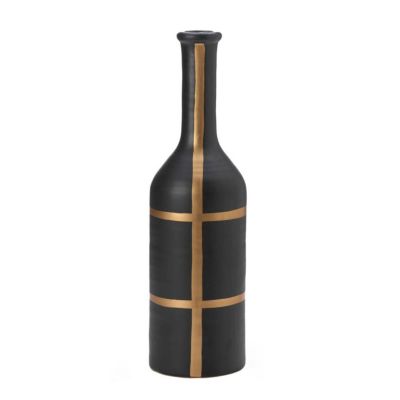 Nikki Chu Iberia Black And Gold Vase