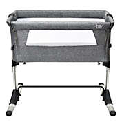 Slickblue Travel Portable Baby Bed Side Sleeper  Bassinet Crib with Carrying Bag-Gray