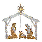 CC Christmas Decor 55" Pre-Lit LED Nativity Scene Christmas Decoration, Warm White Lights