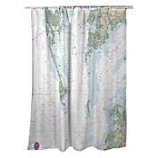 Betsy Drake Chesapeake Bay - Pocomoke VA Nautical Map Shower Curtain