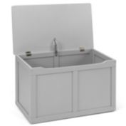 Slickblue Safety Hinge Wooden Chest Organizer Toy Storage Box-Grey